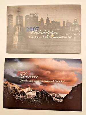2007 UNITED STATES MINT UNCIRCULATED COIN SET-Philadelphia and Denver. In box. - Image 1 of 4