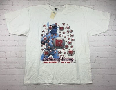 NUEVO CON ETIQUETAS Camiseta De Colección Años 90 Mark McGwire Para Hombres XL Blanca Cardenales MLB Sultán del Swing Foto 1 de 4