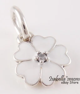 PRIMROSE Authentic PANDORA White ENAMEL Flower PENDANT Charm 390365EN12 w BOX! - Picture 1 of 4