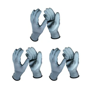 Gardening And Working Natural Rubber Coated Glove Nonslip Wear Resistant 3 Pairs - Picture 1 of 6
