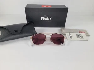 Ray-Ban RB8258 FRANK II TITANIUM Sunglasses 51-20-140 Rose Gold Dark Violet Lens - Picture 1 of 19