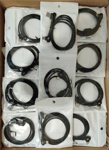 25 X USB C 90 Degree LED JOB LOT BULK WHOLESALE USB Type C 2.4A 1M - Picture 1 of 7