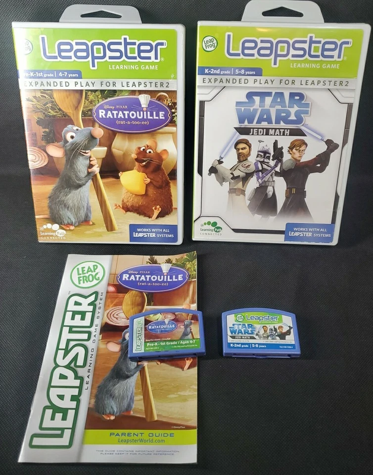 LeapFrog Disney Pixar Ratatouille Star Wars Math Video Game Lot Leapster ** - Image 1 of 4