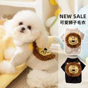 Dogs Cute Little Lion Sweater Teddy Bichon Cat Sweater Pet Dog Clothes - Picture 1 of 8