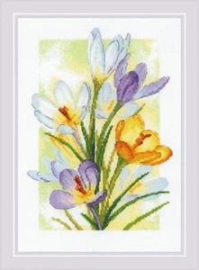 Kit de punto de cruz contado Riolis brillo de resorte. Crocuses R2190 - Imagen 1 de 4