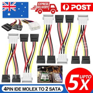 UPTO5x 4 Pin IDE Molex to SATA Power Cable Adapter for HDD DVD CD ROM Drives - Picture 1 of 14