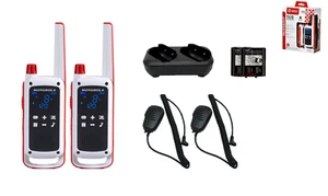 Motorola Talkabout FRS T478 Two Way Radio 2 PK Walkie Talkies 2 Remote Mics - Picture 1 of 7