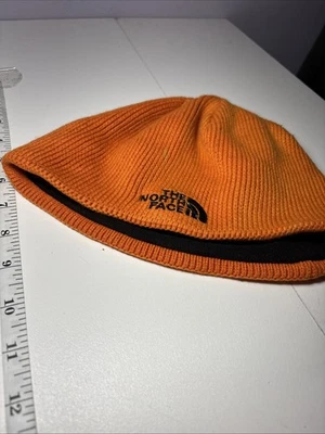 Men’s North Face Beanie Orange Winter Cap with Stitched Logo. One Size Fits - Image 1 of 3