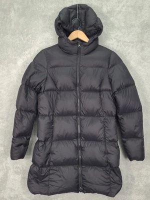 Abrigo parka Eddie Bauer Luna Peak Down para mujer negro aislado con capucha - M Foto 1 de 4