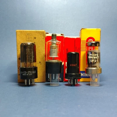 Lot of 4 IK3, 6SG7, 25L6GT, UF21 Vacuum Tubes - Image 1 of 2