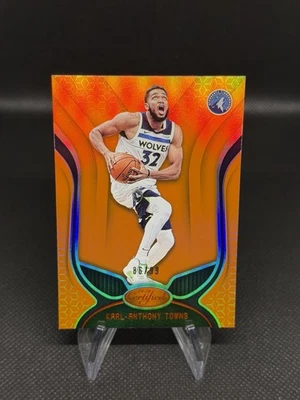 2019-20 Certified #104 Karl-Anthony Towns /99 Orange Mirror Timberwolves Card SP - Image 1 of 2