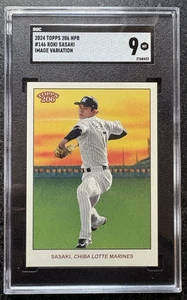 Roki Sasaki Pre-RC - Image Variation SP - 2024 Topps 206 NPB - SGC 9 - Dodgers - Picture 1 of 2