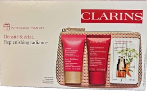 Clarins 3-tlg. m. Tasche: Rose Radiance, Restorative Night,Double Serum Eye NEU - Bild 1 von 2