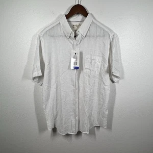 Vintage Weatherproof Men's Button Down Shirt Size Large Short Sleeve White. NWT - Picture 1 of 11