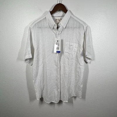 Vintage Weatherproof Men's Button Down Shirt Size Large Short Sleeve White. NWT - Image 1 of 4