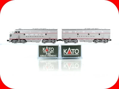 N Scale **BURLINGTON** F3A F3B Locomotive Set - Kato 176-1301, 106-0306 *DCC Rdy - Image 1 of 4