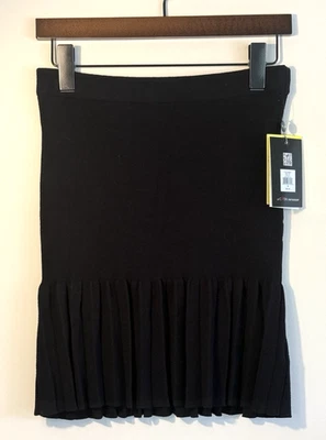 Catherine Malandrino Design Nation Size S Black Knit Mini Skirt Pleated Hem NWT - Image 1 of 4