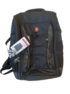 Swiss Tech Adult Unisex Zip Around Black Backpack 18"x12"x6.5" New With Tags - Picture 1 of 8
