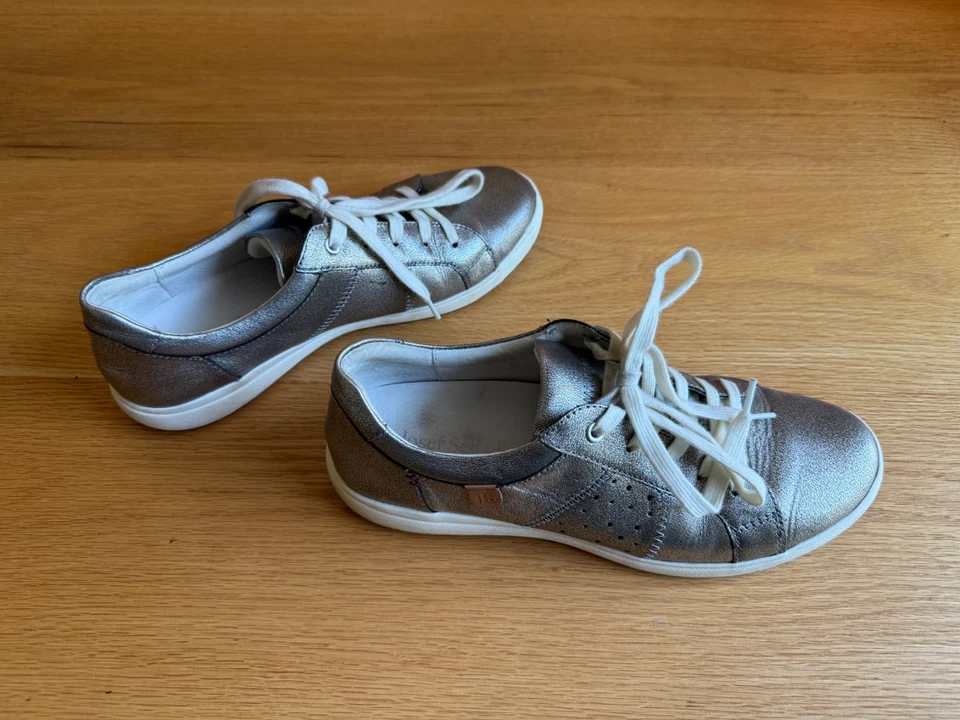 Josef Seibel Caren 01 Mujer Talla 39 Cuero Tenis Zapatos Metálicos 8.5 Foto 1 de 4