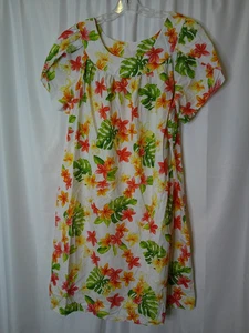 Puanani Hawaiian Dress Size 1XL Plus Plumeria Floral 100% Cotton - Picture 1 of 4