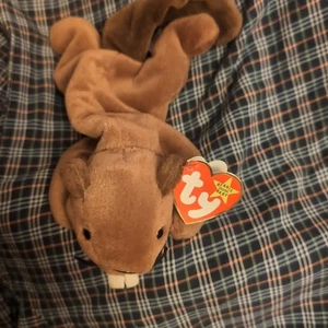 Vintage Bucky The Beaver Beanie Baby With PE Pellets - Picture 1 of 7