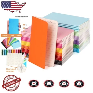 Confezione 48 Mini Diari Tascabili, 3,5x5,5", Carta Crema Liscia, Scuola Bambini - Foto 1 di 9