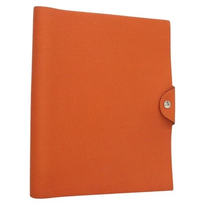 HERMES Yuris MM Note Cover Leather Orange Auth bs24760 - Image 1 of 4