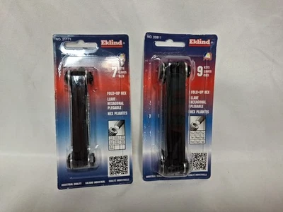 2 Eklind SAE Hex Fold Up Wrench Key Sets, Metric SA, 7 & 9 Keys, 20911 21171 - Image 1 of 4