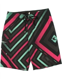 O'NEILL Mens Swimming Shorts Large Black Striped Polyester GP19 - Picture 1 of 3