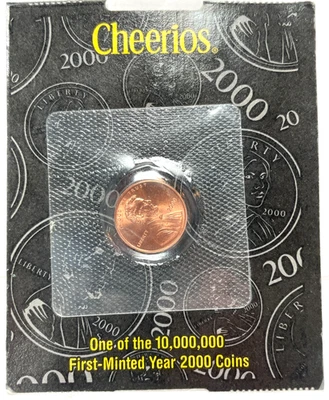 Centavo Cheerios Y2K 2000 producido por primera vez por la "P" como nuevo en 2000 - sellado de colección Foto 1 de 4