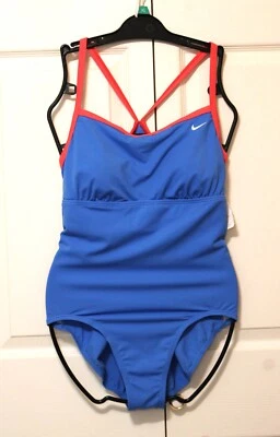 Traje de baño para mujer, almohadillas extraíbles, cerradura trasera, talla 14, color azul, nuevo sin etiquetas Foto 1 de 4