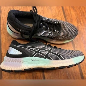 ASICS Zapatillas Running Mujer Talla 9 Gel Nimbus Lite FlyteFoam Negro Verde azulado Blanco - Imagen 1 de 14