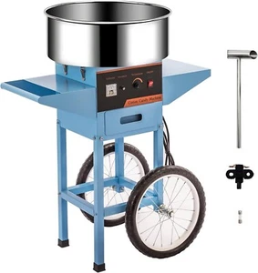 Commercial Cotton Candy Machine w/Cart Electric Sugar Floss Maker 110V Blue - Picture 1 of 7