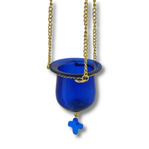 Lámpara de luz de vigilia ortodoxa vidrio soplado mini vela de aceite icono esquina icono semáforo - Imagen 1 de 12