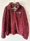 Pendleton Ladies' Fuzzy Full Zip Plaid Accents Lined Cozy Jacket Dark Red XLarge