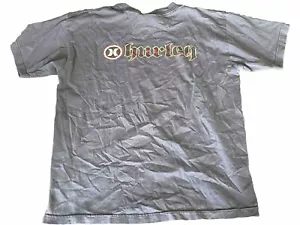 Vintage Hurley Gray Faded Distressed Surf Skate Shirt 90s Y2K LARGE Back Hit - Bild 1 von 8