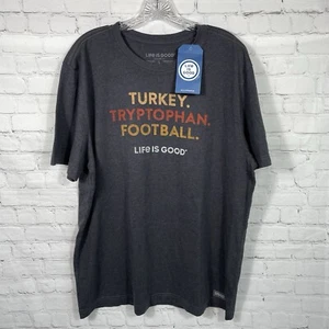 Life Is Good Thanksgiving graues T-Shirt Herren Größe Large NEU - Bild 1 von 9