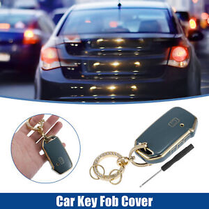 TPU Auto Fernbedienung Schlüsselanhänger Abdeckung Shell Case passend für Kia mit Schlüsselanhänger blau
