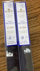 Charles Craft DMC Black Aida, 15” X 18”, Lot Of 2 - Picture 1 of 4