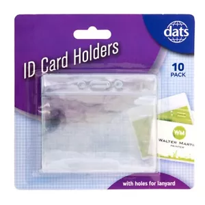 10 PCS Quality Plastic ID CARD HOLDER POUCH Clear PVC Lanyard Work BADGE - Picture 1 of 1