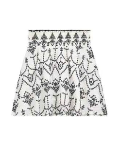 GUESS Sangallo Embroidered Skirt Big Girls 10 White/Boho Blue Elastic Waist - Picture 1 of 16