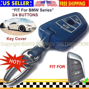  Cover Fob Shell Leather Case Protector Holder Glow Dark for Fits BMW X5 X6 Key - Imagen 1 de 5