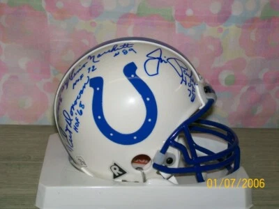 BALTIMORE COLTS T/B MINI HELMET SIGNED BY 6 HALL OF FAMERS - Image 1 of 2