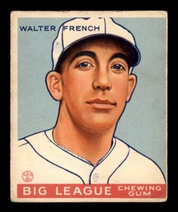 1933 Goudey Baseball #177 Walter French VG/EX