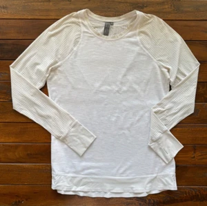SWEATY BETTY Women's White Breeze Long Sleeve Athletic Active Run Shirt Top M - Picture 1 of 5