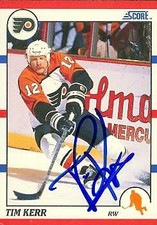 Tim Kerr autographed Hockey Card (Philadelphia Flyers) 1990 Score #177
