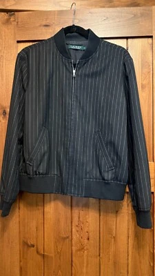 Chaqueta de bombardero Polo Ralph Lauren para mujer negra a rayas talla 12  Foto 1 de 4