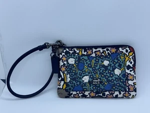 COACH MIXED FLORAL WRISTLET WALLET COIN PURSE OUTER SLOT - Picture 1 of 19