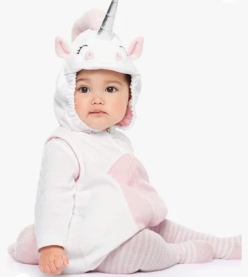 Carter's Unicorn Baby Girl Halloween/Dress up Costume Size 6-9 Months Hooded - Image 1 of 4