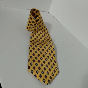 GAP PREMIUM Yellow Blue Red 100% Silk Mens NeckTie USA Made New With Tag - Picture 1 of 4